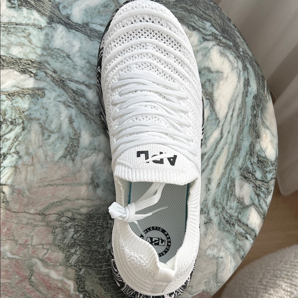 APL White and Black Knit Sneakers